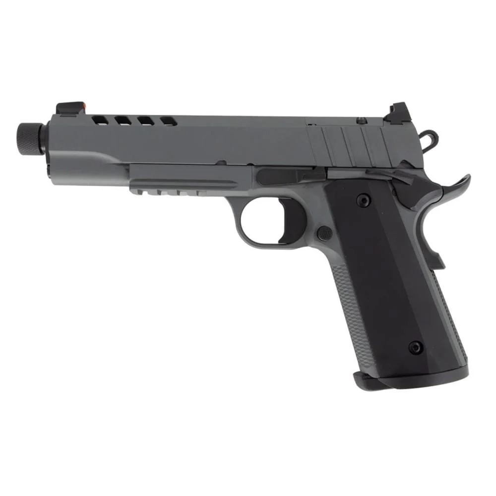 tisas-1911-ngt-stlkr-primary Tisas Arms Corp Tisas 1911 Night Stalker SF Handgun .45 Auto 8rd Magazine(2) 5" Threaded Barrel Grey Cerakote Finish