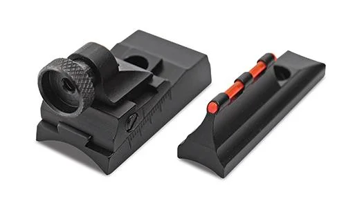 Traditions Peep Sight Fiber Optic Sight System, black rear peep and red fiber-optic front sight