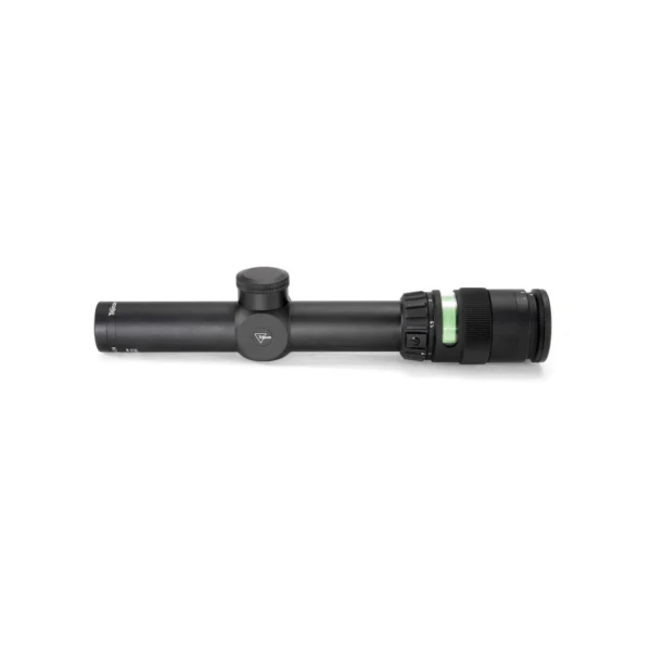TRIJICON ACCUPOINT 1-4X24 GRN DOT 30 black scope, right-side view with green accent ring