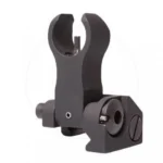 TROY Folding HK Front Battle Sight, black front view with protective ears and mounting screw