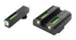 Truglo TFX Tritium/Fiber Optic Day/Night Sights Fits Glock 20 21 25 28 29 30 31 32 37 40 and 41 - White Outline Front/Rear