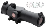 TRUGLO TRITON 30MM TRI-COLOR R/G/B black optic in right-side view with capped turrets and rings