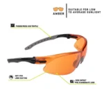 The Allen Company Inc. Allen ULTRX Keen Safety Glasses Black with Amber Lenses - alternate view 3