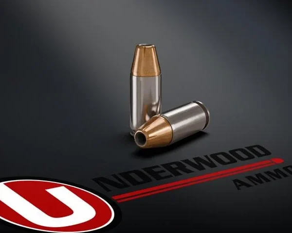 Underwood Hunting & Self Defense Handgun Ammunition, two cartridges on black branded surface