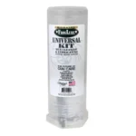 FrogLube Universal Gun Cleaning Kit, front view of a clear cylindrical case with white label