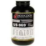Hodgdon US 869 Spherical Rifle Powder, black bottle with white label, front view