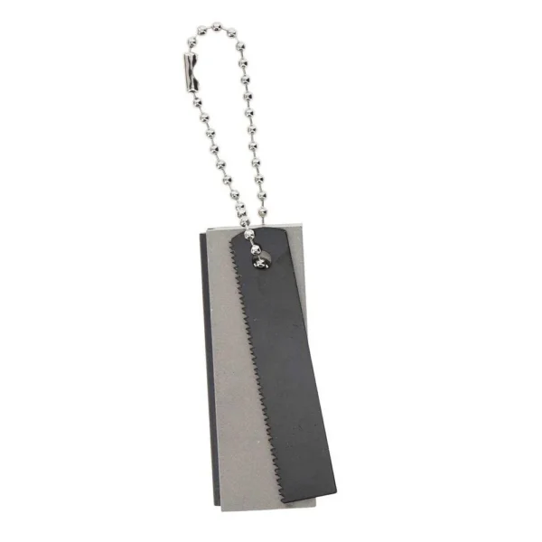 UST MAGNESIUM FIRESTARTER gray rectangular fire starter with serrated edge and ball chain