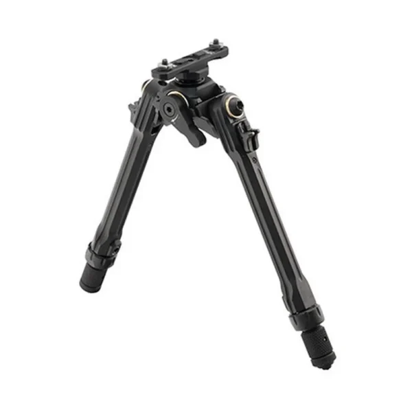 UTG PRO TBNR M-LOK Bipod, black angled front view with legs extended