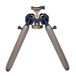 Warne Vapor Bipod Picatinny Custom FDE, front view with splayed legs and adjustable mount