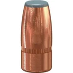 Speer Varmint Soft Point Rifle Bullets, front view of copper-coloured bullet with grey tip