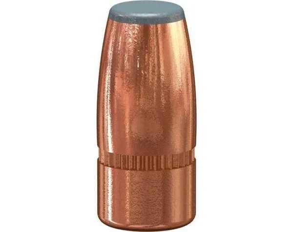 Speer Varmint Soft Point Rifle Bullets, front view of copper-coloured bullet with grey tip
