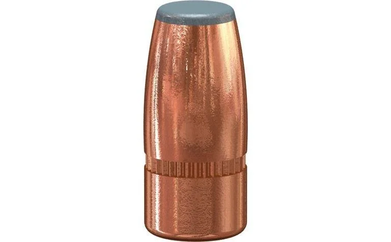 varmint-soft-point-rifle-bullets-224-cal-primary Speer Varmint Soft Point Rifle Bullets, front view of copper-coloured bullet with grey tip