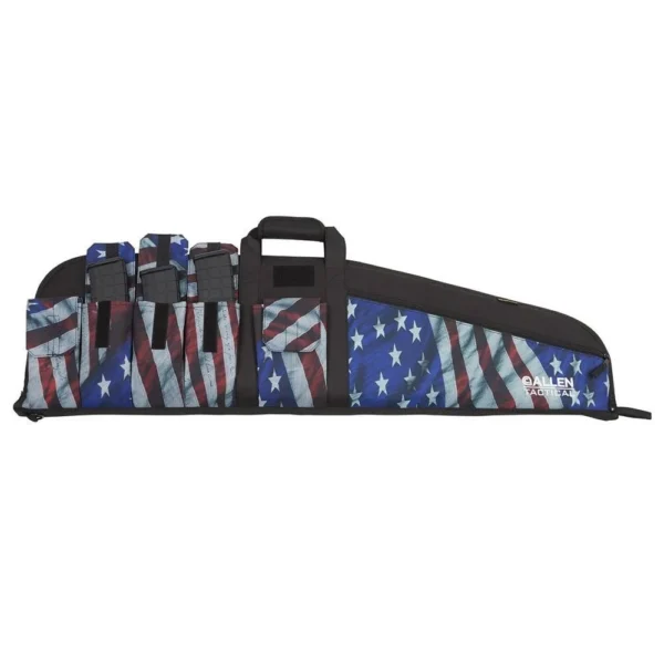 Allen Victory Tactical Rifle Case, Stars & Stripes pattern with black trim, handles and pockets
