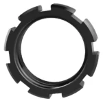 Yankee Hill Machine Co YHM JAM NUT VICTRA-12 BLK, front view of black notched ring