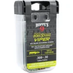 Hoppe's Viper Den Boresnake, front view of black and clear retail case with green label