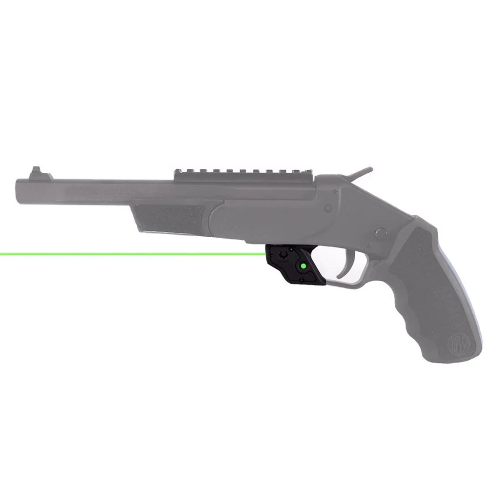 viriidian-eseries-green-laser-sight-for-rossi-primary Viridian E Series Green Laser Sight for Rossi Brawler/Tuffy, black sight mounted under firearm
