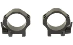 WARNE MAXIMA 34MM HRZ QD LOW RINGS, black rings in front view with quick-detach levers