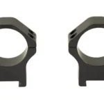 Warne MAXIMA 34MM HRZ QD HIGH RINGS black scope rings, front view with raised bases