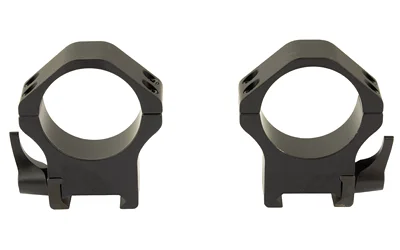 warne-maxima-34mm-hrz-qdh-rings-primary-1 Warne MAXIMA 34MM HRZ QD HIGH RINGS black scope rings, front view with raised bases