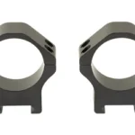 Warne MAXIMA 34MM HRZ QD MED RINGS black scope rings, front view with quick-detach levers