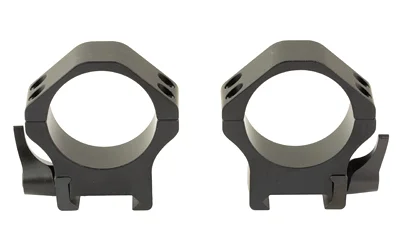Warne MAXIMA 34MM HRZ QD MED RINGS black scope rings, front view with quick-detach levers