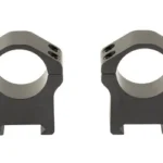 WARNE MAXIMA 1" HRZ QD HI RINGS BLK, black rings in front view with quick-detach levers