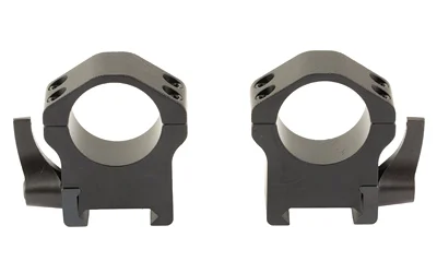 WARNE MAXIMA 1" HRZ QD HI RINGS BLK, black rings in front view with quick-detach levers