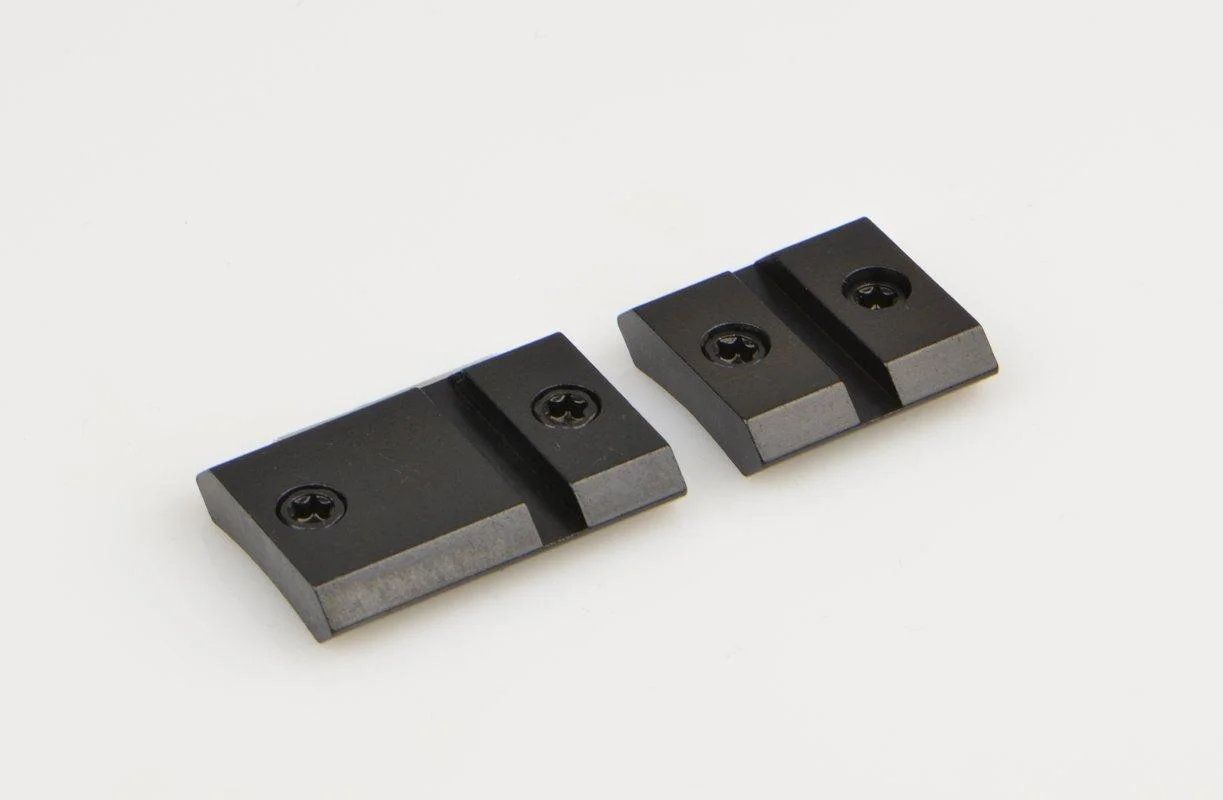 warne-maxima-steel-22-lr-magnum-primary Warne Maxima Steel 2-Piece Base Ruger 10/22 LR & Magnum, matte black, angled top view