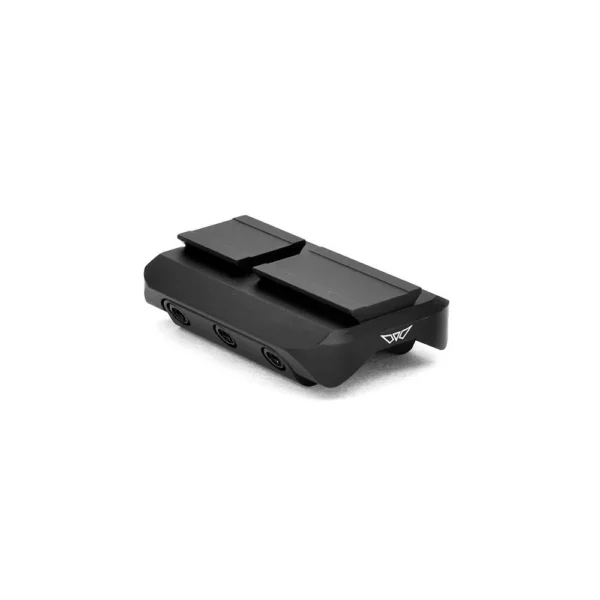 Warne Shotgun Rib Mount for Aimpoint ACRO, black angled top view with raised mounting surfaces