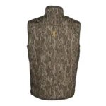 Browning Field Pro Vest in Mossy Oak Bottomland camouflage, rear view with high collar
