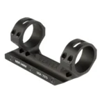 Weaver 34mm Fixed MSR Mount, matte black angled view with two scope rings and base
