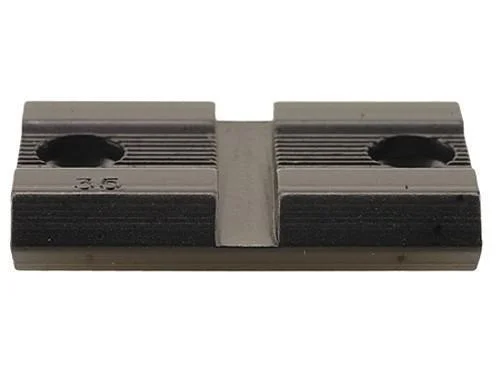WEAVER #35M REM700/HW1500 MATTE BLK, black top view with two mounting holes and ribbed surface
