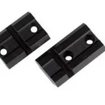 Weaver 2-Piece Aluminum Top Mount Scope Base, matte black pair shown from above
