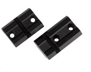 Weaver 2-Piece Aluminum Top Mount Scope Base, matte black pair shown from above