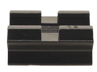 Weaver Standard Top Mount Aluminum Scope Base #42, gloss black front base in angled top view