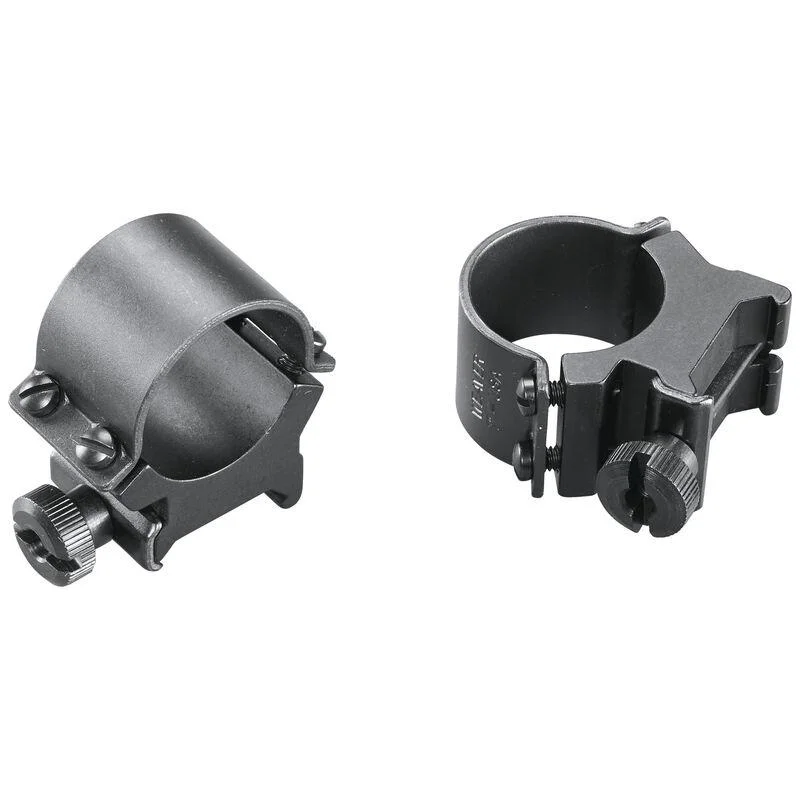 weaver-sure-grip-aluminum-scope-rings-primary Weaver Sure Grip Rings matte black pair, angled views with adjustment knobs