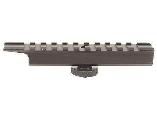 Weaver Tactical Mount for AR 15, black single rail carry handle mount in side view