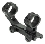 Weaver Thumbnut Integral 1-inch Mount black angled view with two rings and thumb nuts