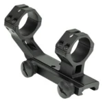 Weaver Thumbnut Integral 1-inch Mount black angled view with two rings and thumb nuts
