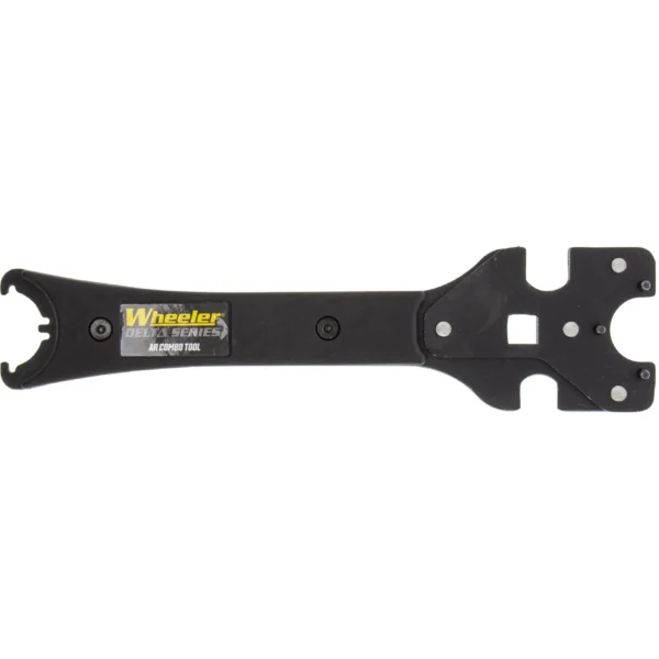 AOB Wheeler Basic Armorer's Wrench, black flat wrench with multiple cutouts
