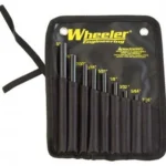 AOB Wheeler Roll Pin Starter Set, black punches arranged by size in an open fabric case