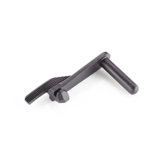 wilson-combat-extended-1911-slide-stop-blue-primary Wilson Combat Slide Stop for 1911 Extended Blue, dark metal part in angled side view