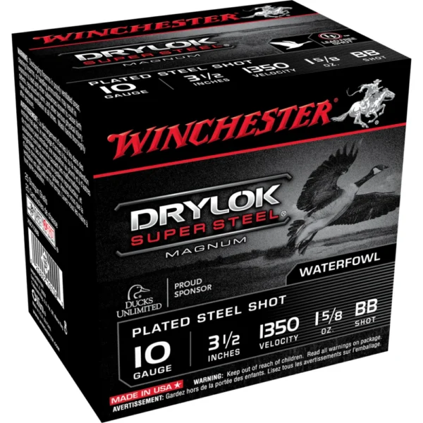 Winchester Ammunition Winchester Super-X Drylok Super Steel Shotshells 10 ga 3-1/2" 1-5/8 oz 1350 fps #BB 25/ct