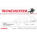 Winchester WIN USA ammunition, white box front with red Winchester logo and 6.5 Creedmoor label