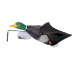 Higdon Flasher Flyer Breeze Motion Duck Decoy, side view with green head and black wings
