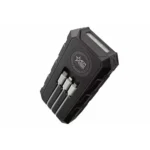 AGM Wireless Charging Solar Powerbank black rugged power bank with three built-in cables