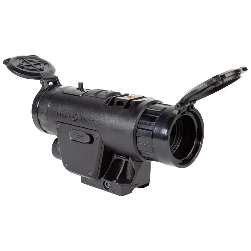 wraith-4k-night-vision-monocular-primary Sellmark Sightmark Wraith 4K Night Vision Monocular, black angled view with lens caps open