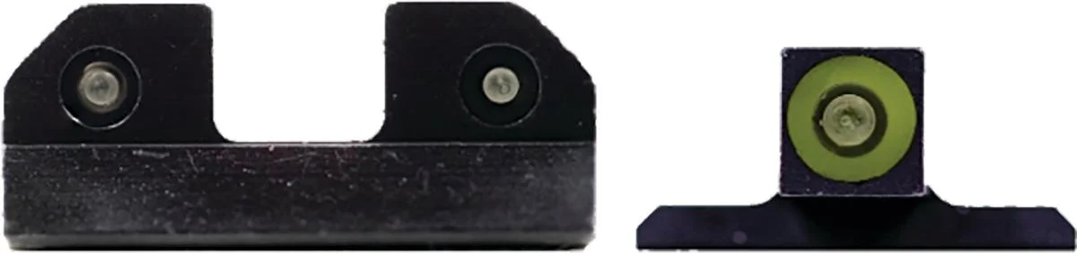xs-sight-systems-r3d-night-sights-green-primary XS Sight Systems R3D Night Sights Green, black rear and front sights with green front ring