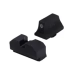XS Sights XS MNMLST FITS GLOCK 19 MOS TRIT, angled view of black front and rear sights