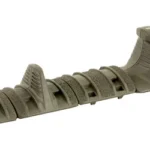 MAGPUL XTM HAND STOP KIT OD angled view with ribbed rail covers and raised hand stops